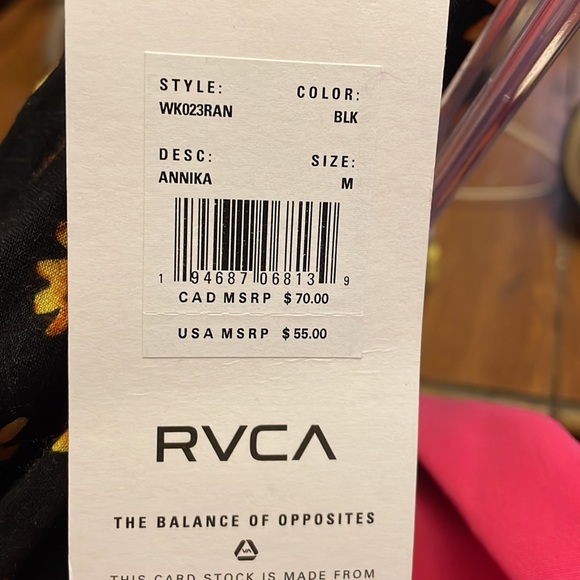 New! RVCA Sunflower Print Slip Skirt - Picture 5 of 7